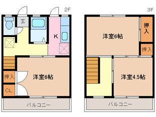 クレモナ四日市Ｅ棟の物件間取画像